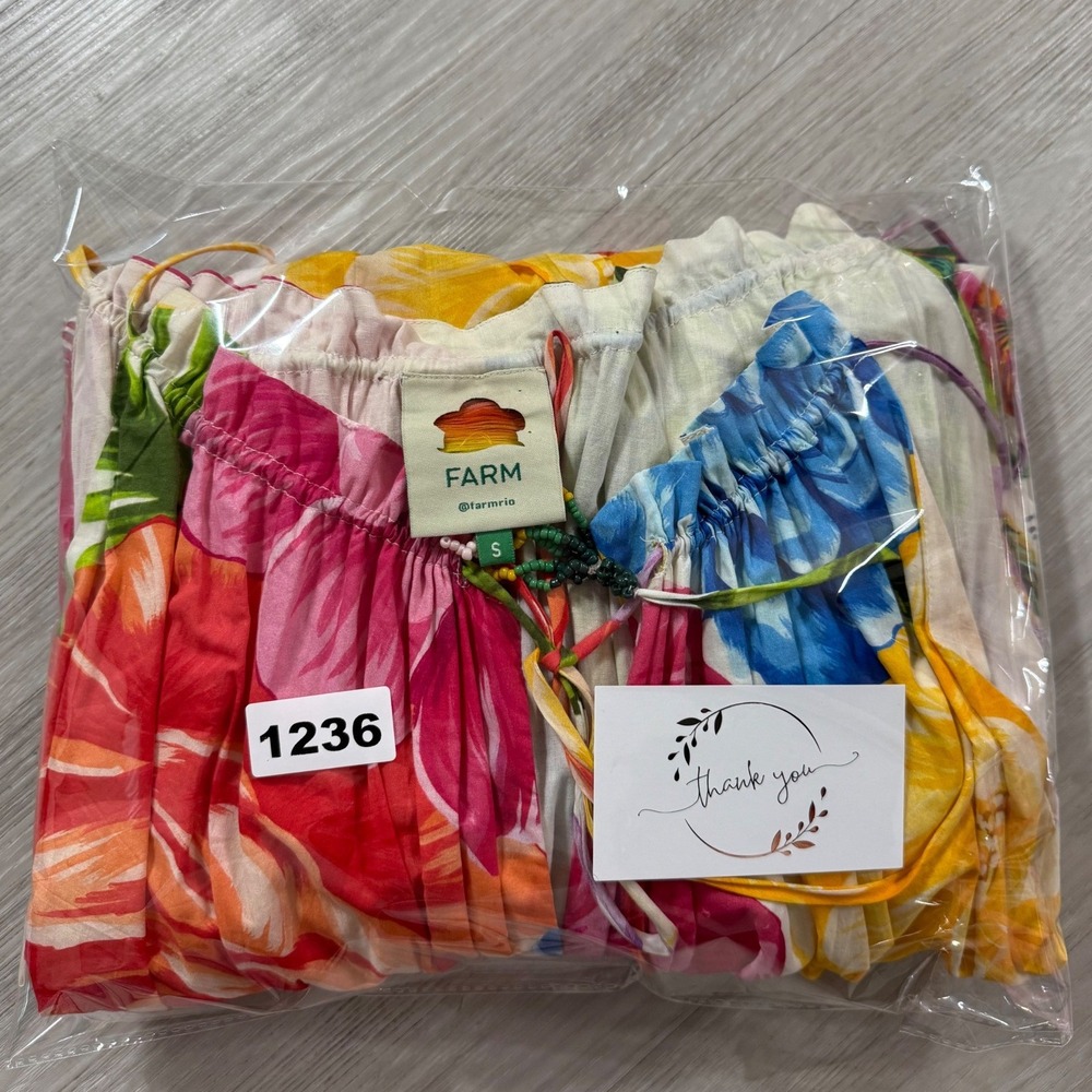 Farm Rio Women Tropical Floral Toucan Tiered Halter Maxi Dress Multicolor Small - Picture 14 of 14
